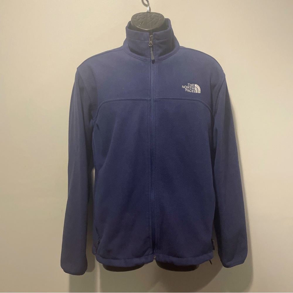 The North Fave Mens Blue Fleece Full Front Zip Jacket - Medium